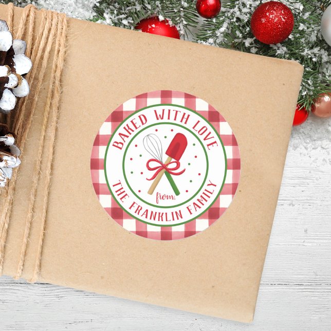 Round Personalised Baked with Love Sticker (Creator Uploaded)