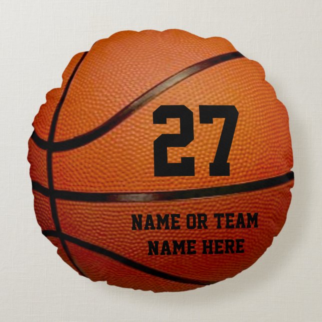 Round PERSONALIZED Basketball Pillows (Front)