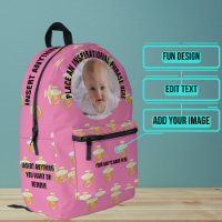 Round Photo and Text Pink Pacifiers Baby