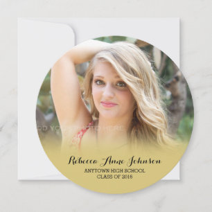 Round Photo Graduation Party Invitation