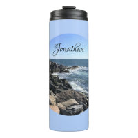 Round Photo of Atlantic Ocean Rocky Shoreline Sea