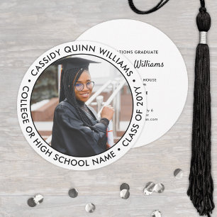 Round Photo Simple Modern Graduation Invitation