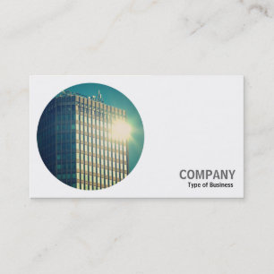 Round Photo - Sun Reflecting of an Office Block Business Card