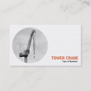 Round Photo - Tower Crane B&W Business Card