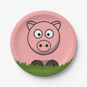 Round Pig Paper Plate