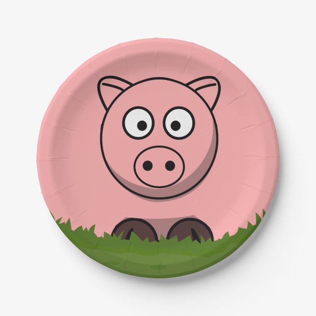 Round Pig Paper Plate (Front)