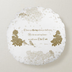 Round Pillow Bible verse Choose ye this day Joshua