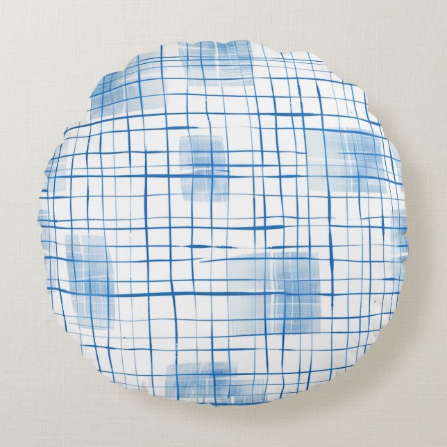 Round Pillow cool check pattern (Front)