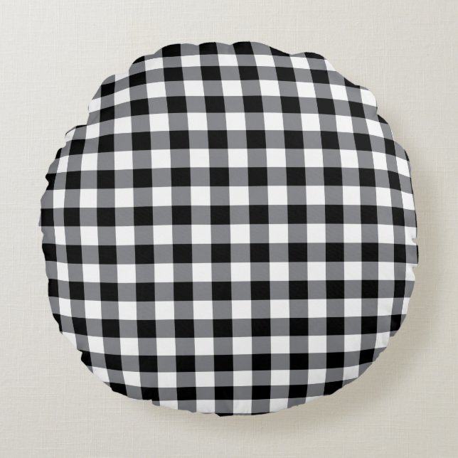 Round Pillow-Country Plaid Cushion (Front)