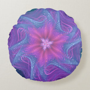 Round Pillow Fractal Delicate Cyan Palette