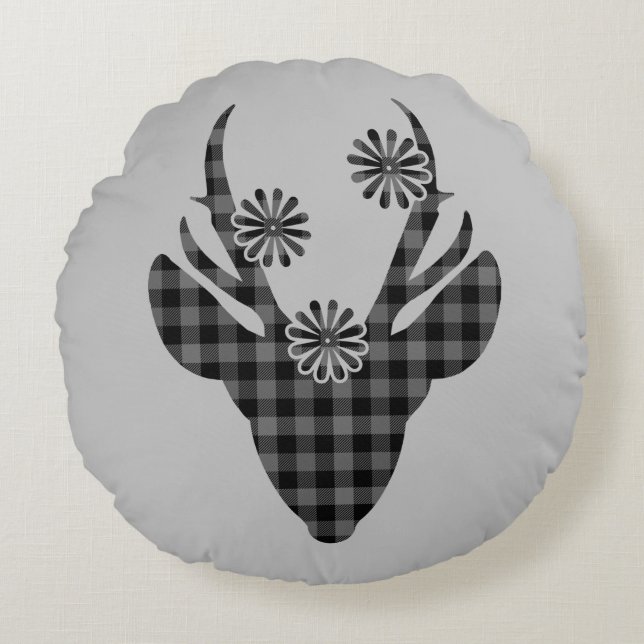 Round Pillow-Holiday Deer Cushion (Front)