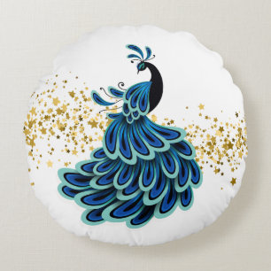 Round Pillow-Holiday Peacock Cushion