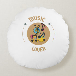 Round Pillow Music Lover