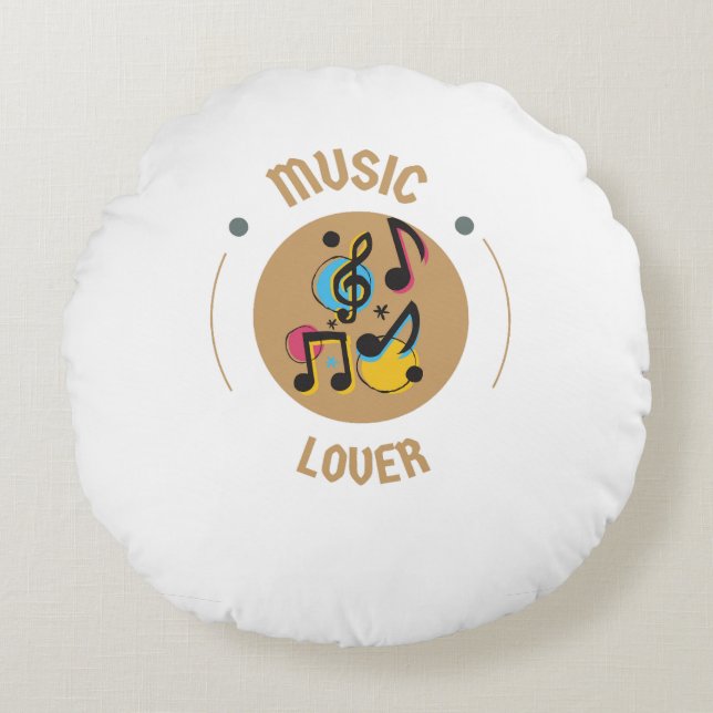 Round Pillow Music Lover (Front)