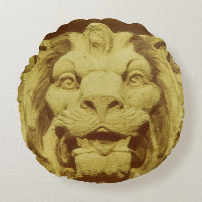 Round Pillow - Stone Lion (Front)