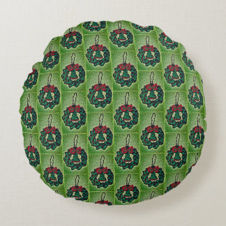 Round Pillow with Christmas Ornament theme