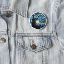 Round pin of Van Gogh's Starry Night