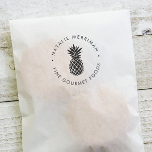 Round Pineapple Logo Self-inking Stamp