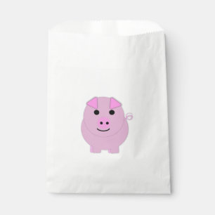 Round Pink Piggy Favour Bag
