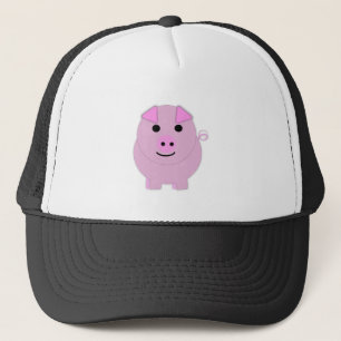 Round Pink Piggy Trucker Hat