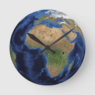 Round planet earth clock globe