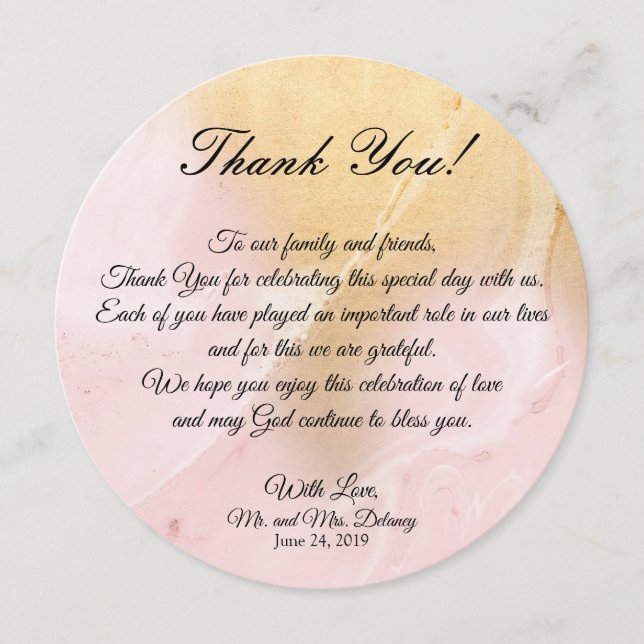 Round Plate Thank You Cards (Front)