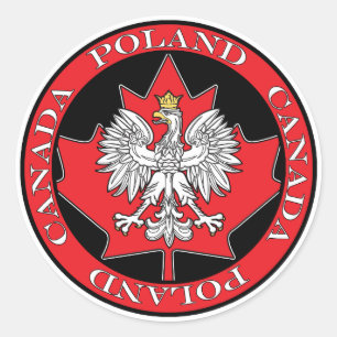 Round Poland Canada Leaf Classic Round Sticker