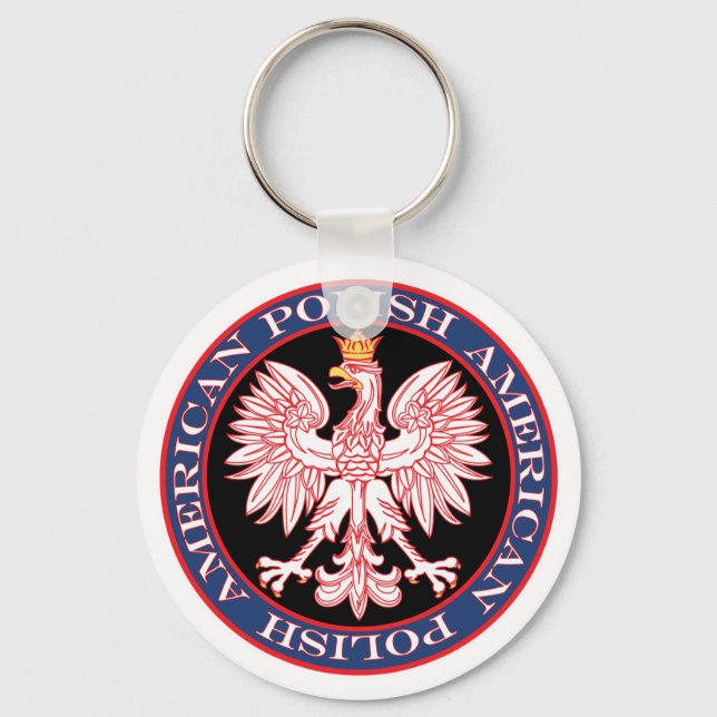 Round Polish American Eagle Key Ring (Front)