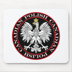 Round Polish Canadian Eagle Mouse Pad