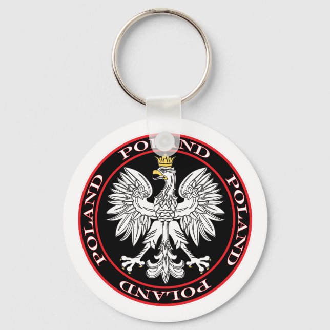 Round Polish Eagle Key Ring (Front)