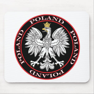 Round Polish Eagle Mouse Pad