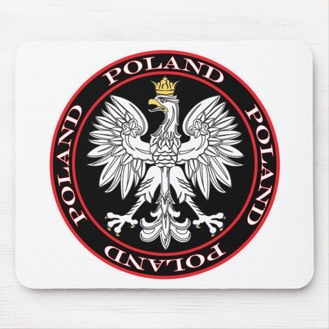 Round Polish Eagle Mouse Pad (Front)
