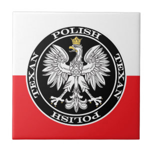 Round Polish Texan Eagle Ceramic Tile