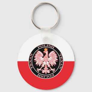 Round Polish Texan Eagle Key Ring