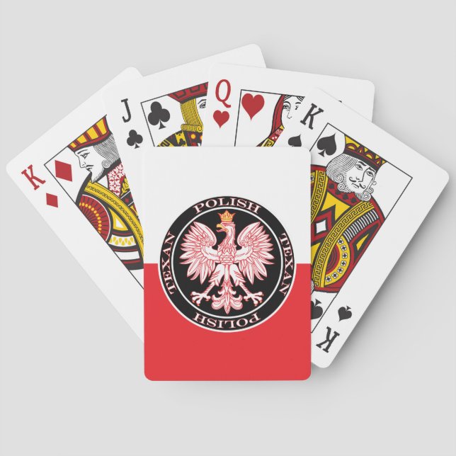 Round Polish Texan Eagle Playing Cards (Back)