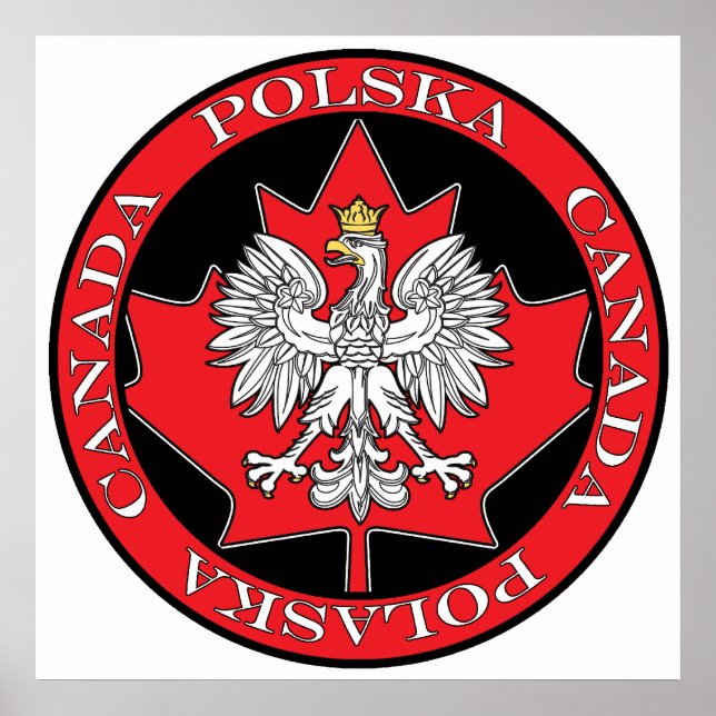 Round Polska Canada Leaf Poster (Front)