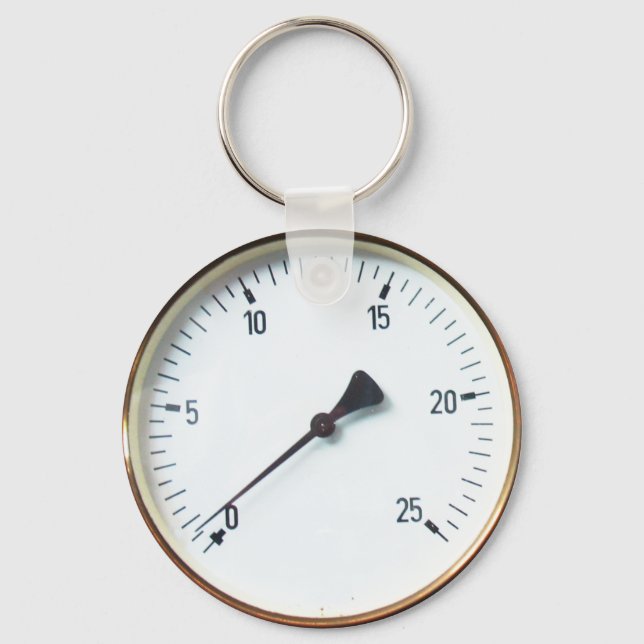 Round Pressure Gauge Dial Keychain (Front)
