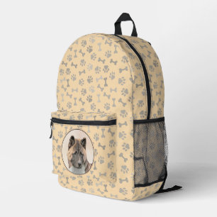 round printed backpack