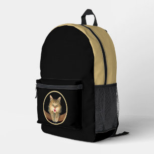 round printed backpack