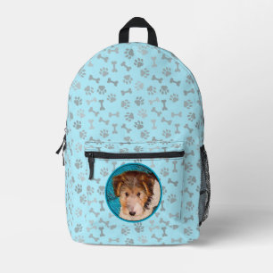 round printed backpack