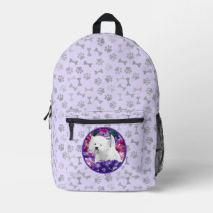 round printed backpack