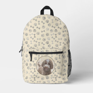 round printed backpack