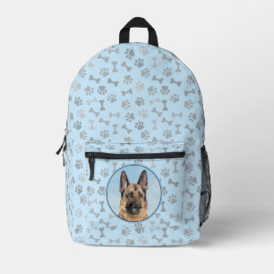 round printed backpack