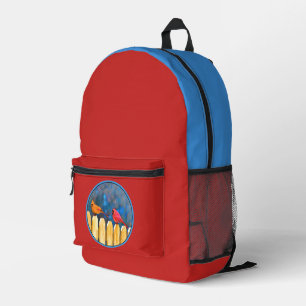 round printed backpack