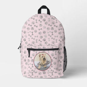 round printed backpack
