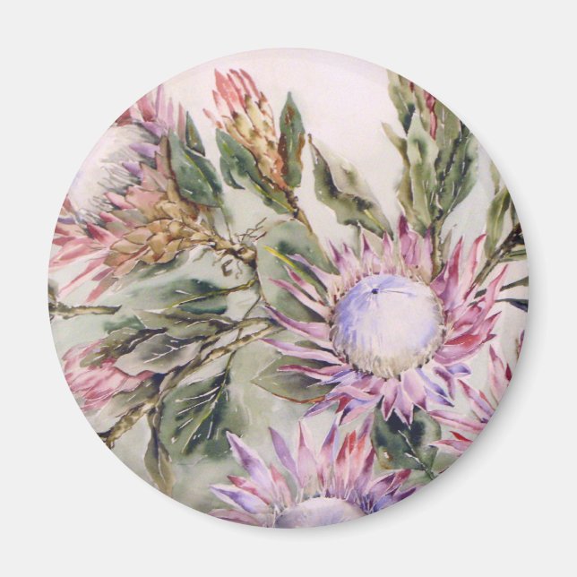 Round Protea Magnet (Front)