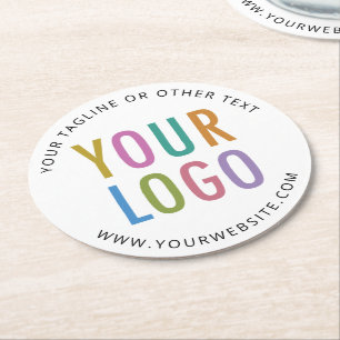 Round Pulpboard Coasters Business Logo Branded