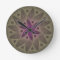 Round Purple Flower Wall Clock without Numbers