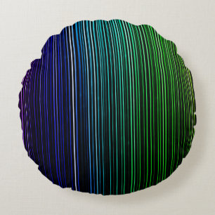 Round Rainbow Light Stripes Cushion