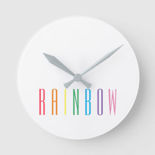 Round Rainbow Wall Clock